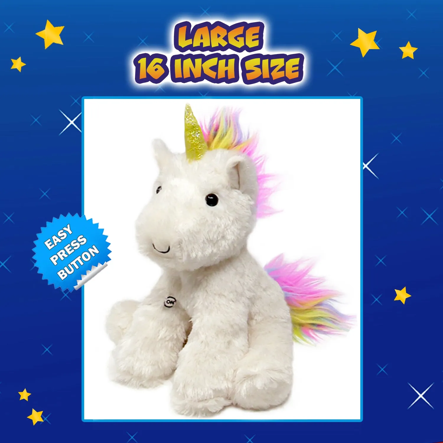 Rainbow Lites Unicorn Glow Plush LED Night Light Up Stuffed Animal 2 Pack Set