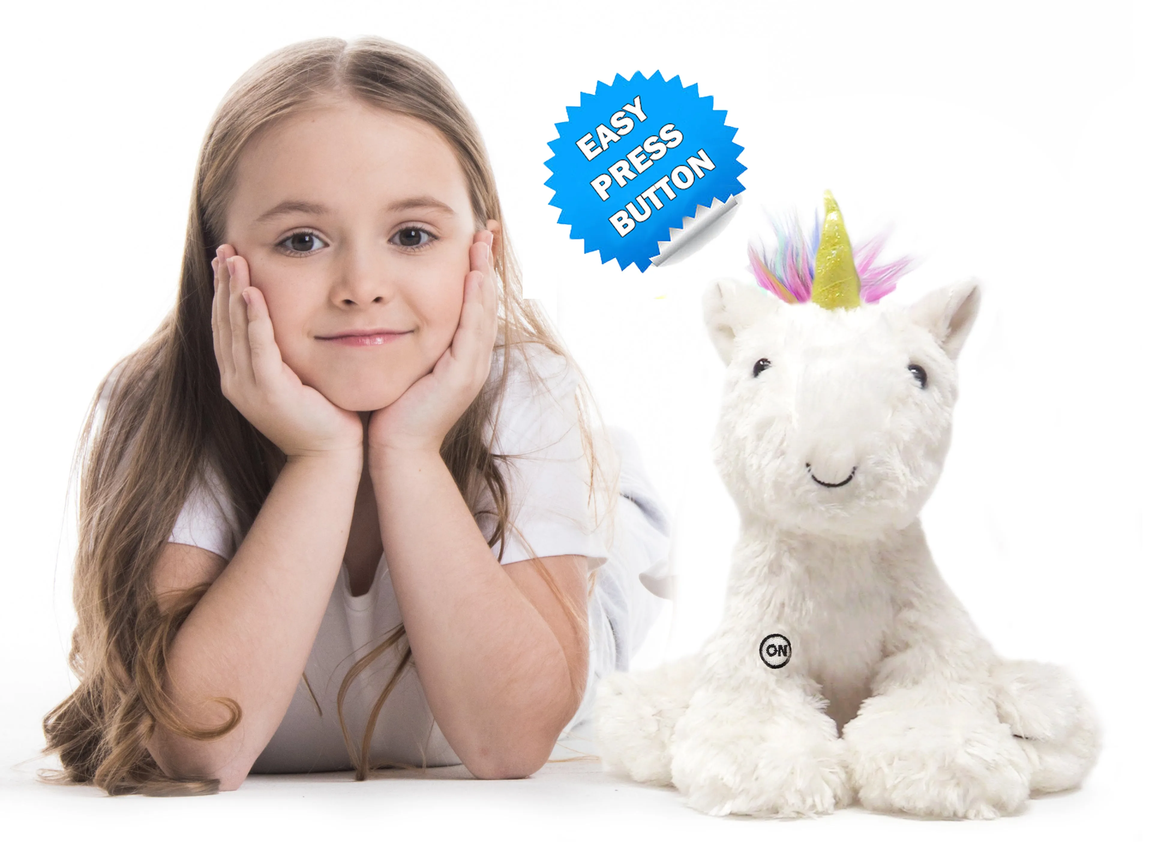 Rainbow Lites Unicorn Glow Plush LED Night Light Up Stuffed Animal 2 Pack Set