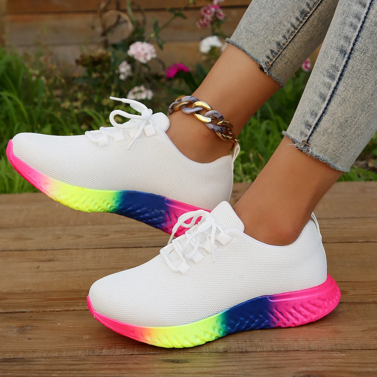 Rainbow Sole Sneakers