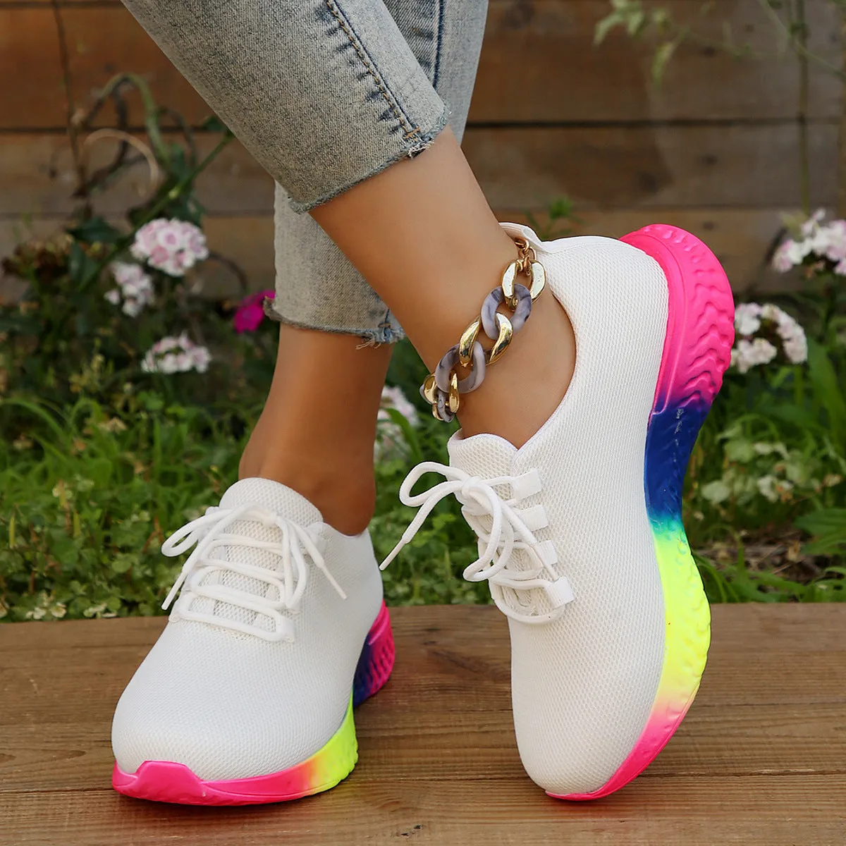 Rainbow Sole Sneakers
