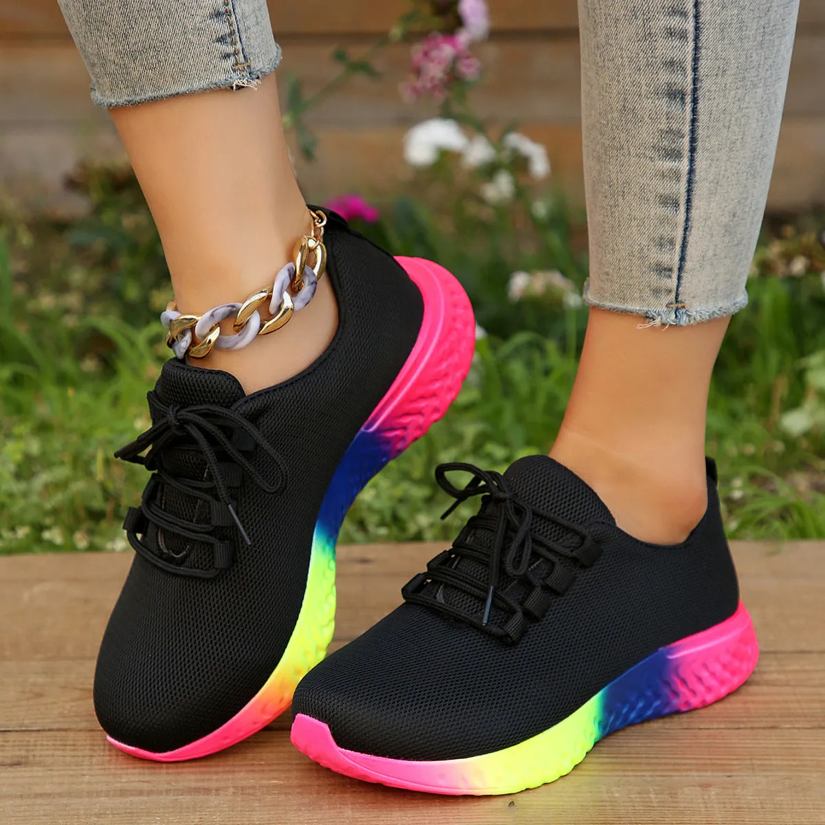 Rainbow Sole Sneakers