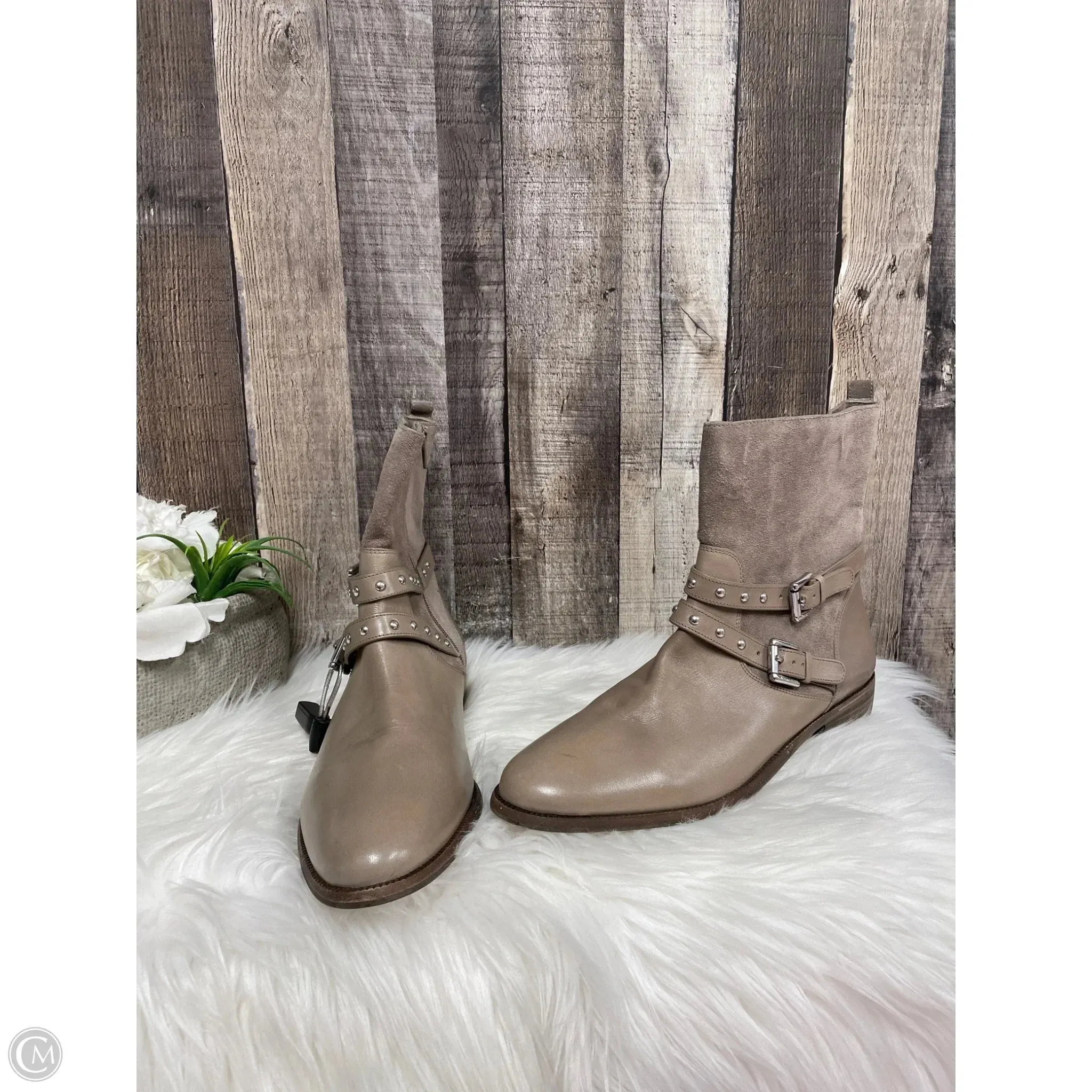 Arch Support Urban Walkers Leather Boots Designer By Coach In Tan, Size: 10