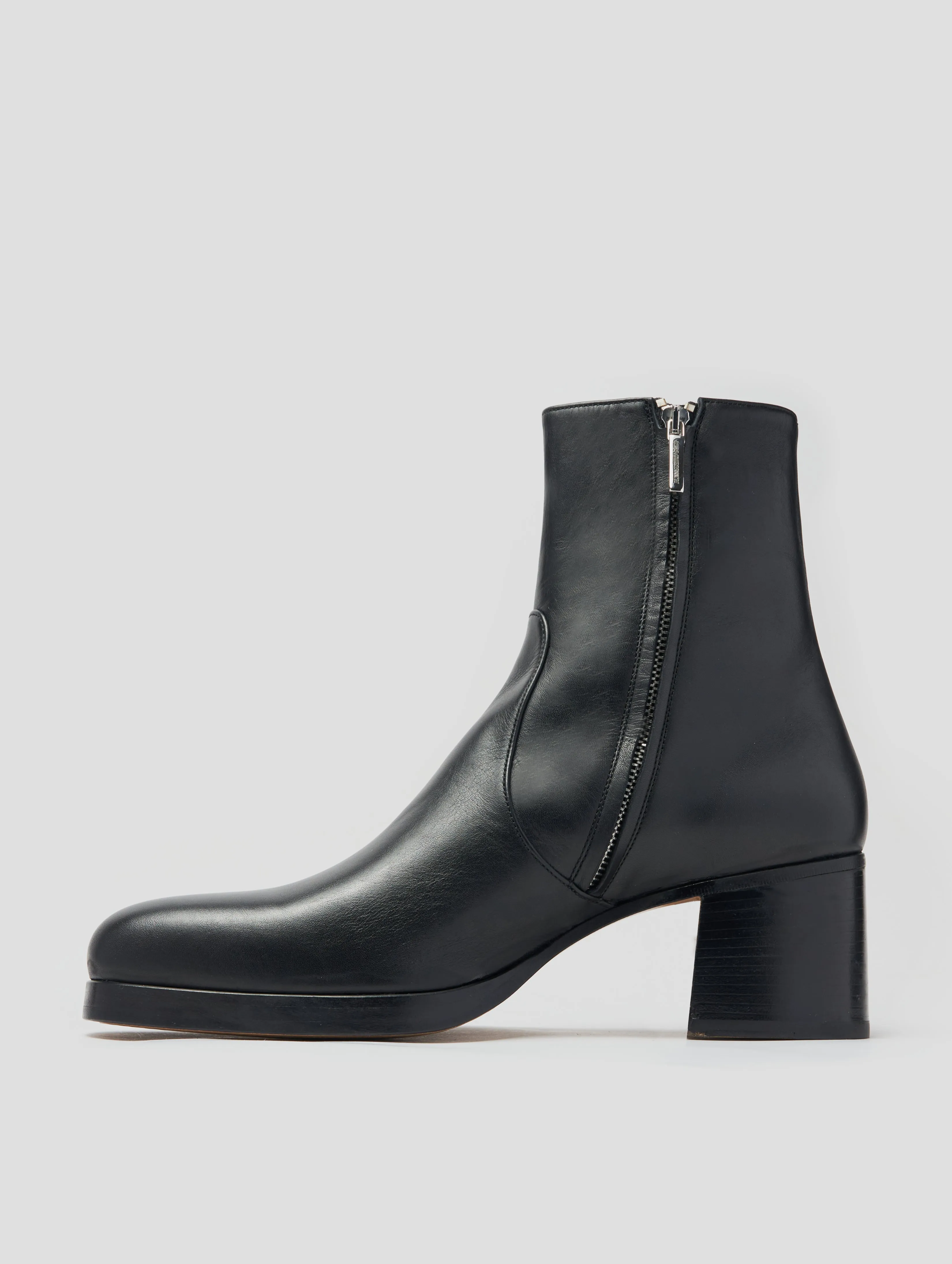 RAOUL 70MM PLATFORM BOOT IN BLACK CALFSKIN