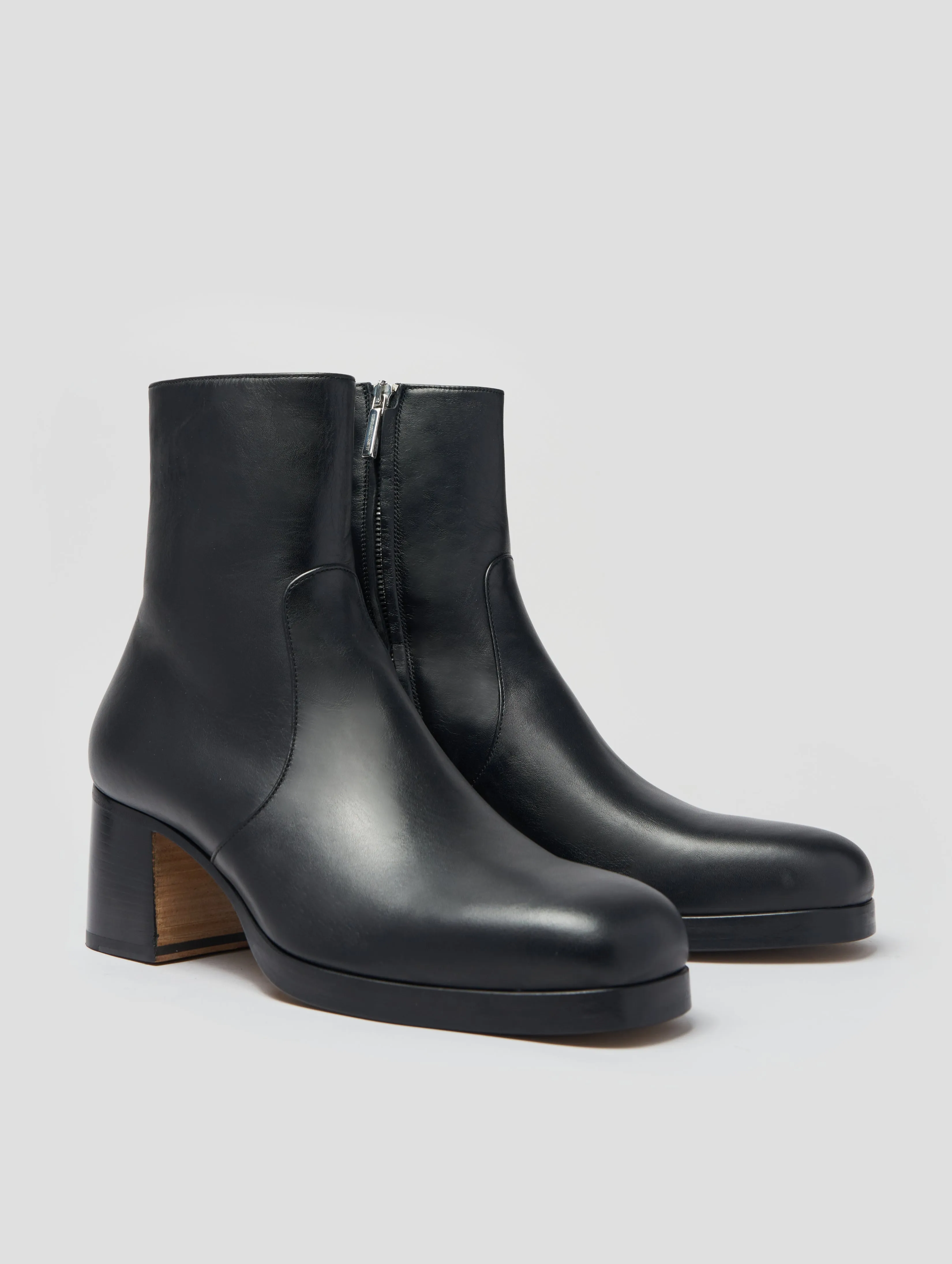 RAOUL 70MM PLATFORM BOOT IN BLACK CALFSKIN