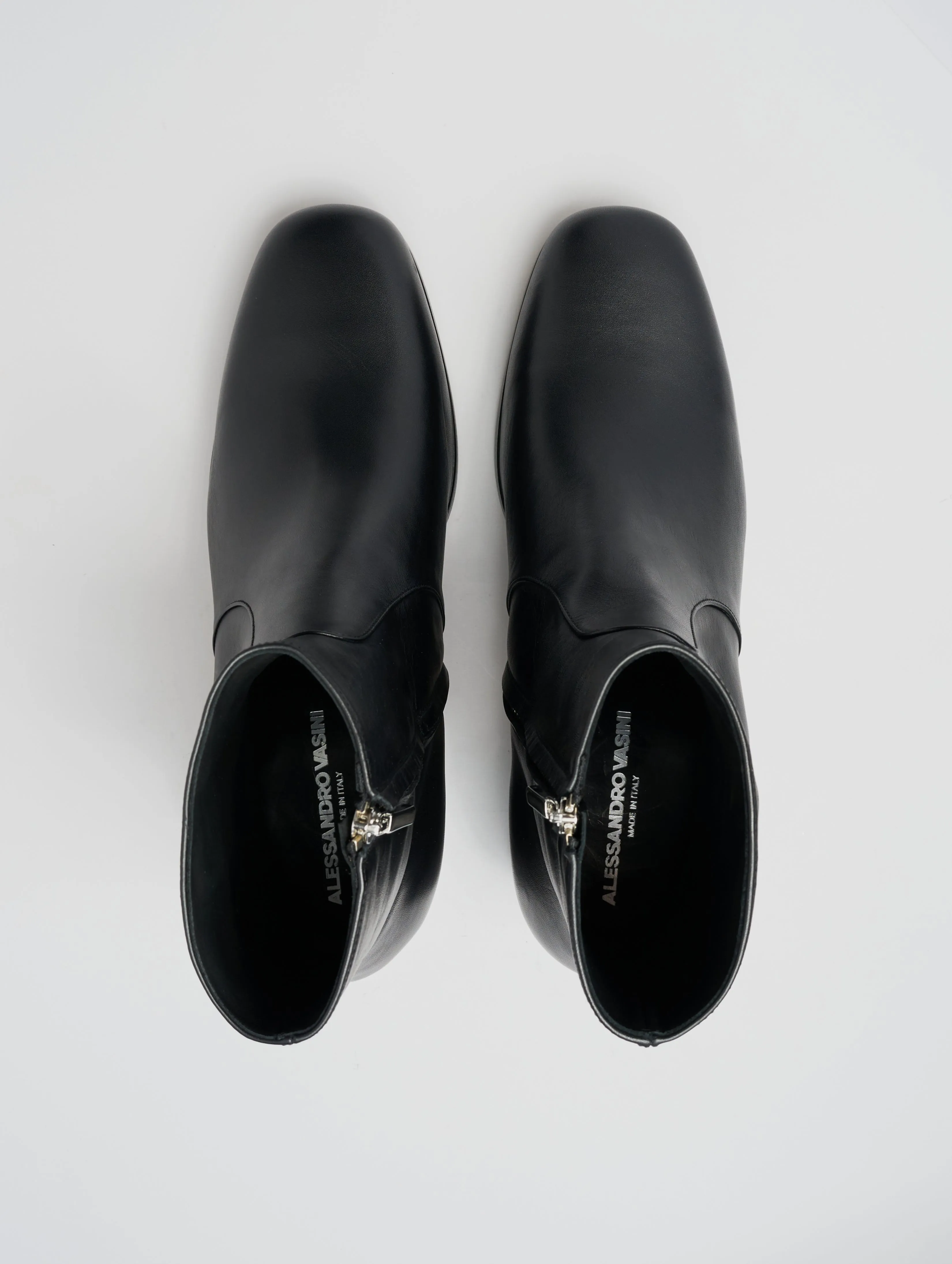 RAOUL 70MM PLATFORM BOOT IN BLACK CALFSKIN