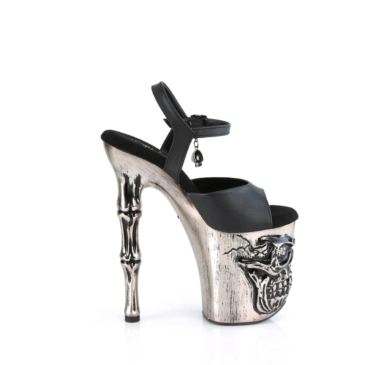 RAPTURE-809-LT Black & Red Ankle Peep Toe High Heel