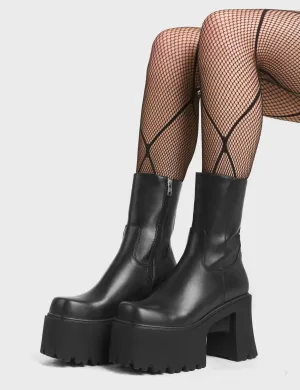 Rational Chunky Platform Ankle Boots