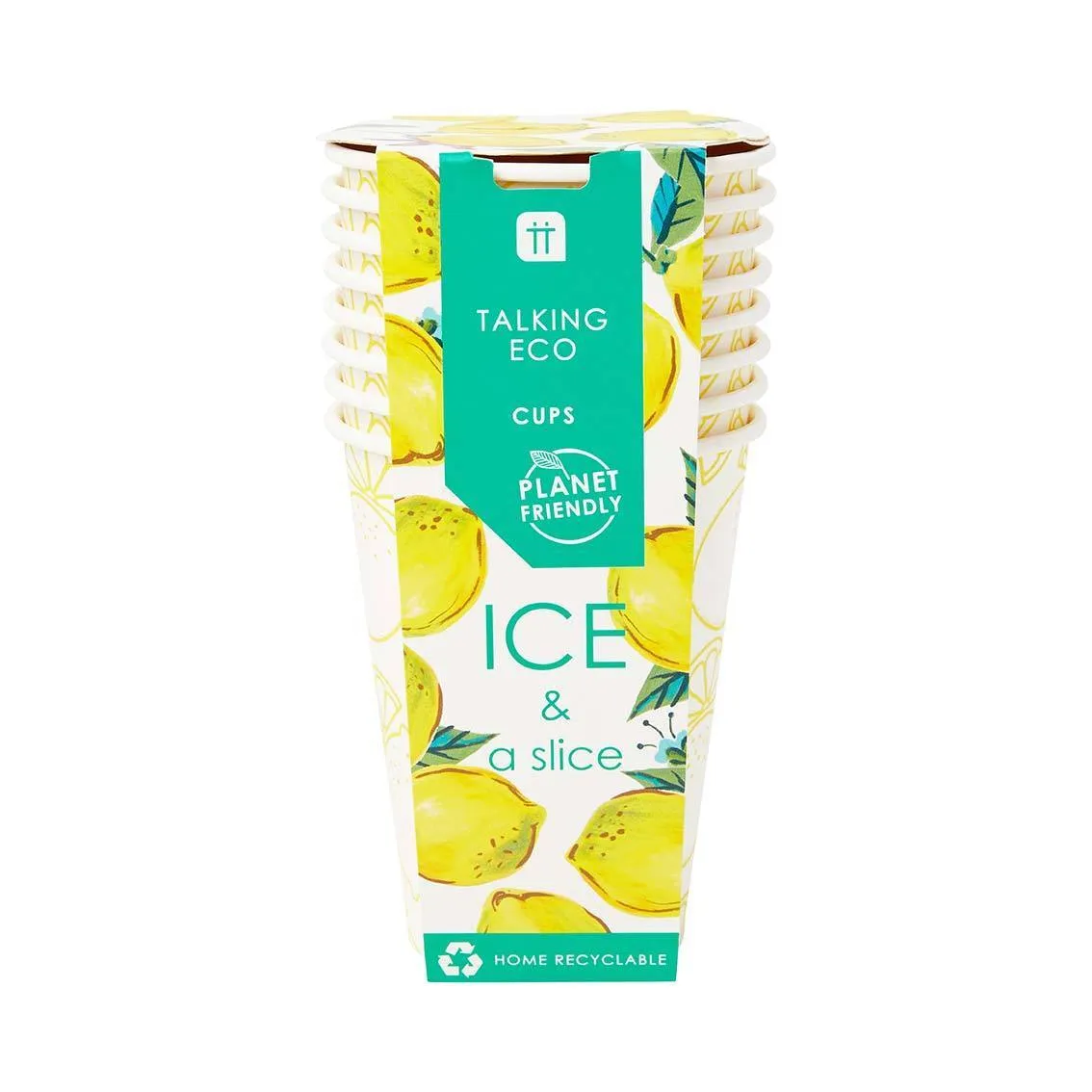Recyclable Lemon Paper Cups - 8 Pack