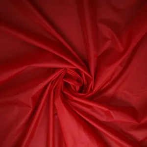 Recyclable Red Solid Taffeta Fabric