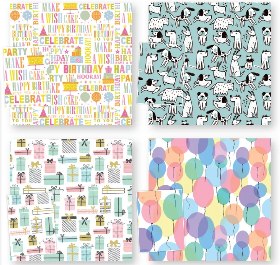 Recyclable wrapping paper set