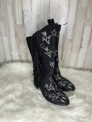 Black & Silver Boots Western Cma, Size 8.5 Outdoor Utility