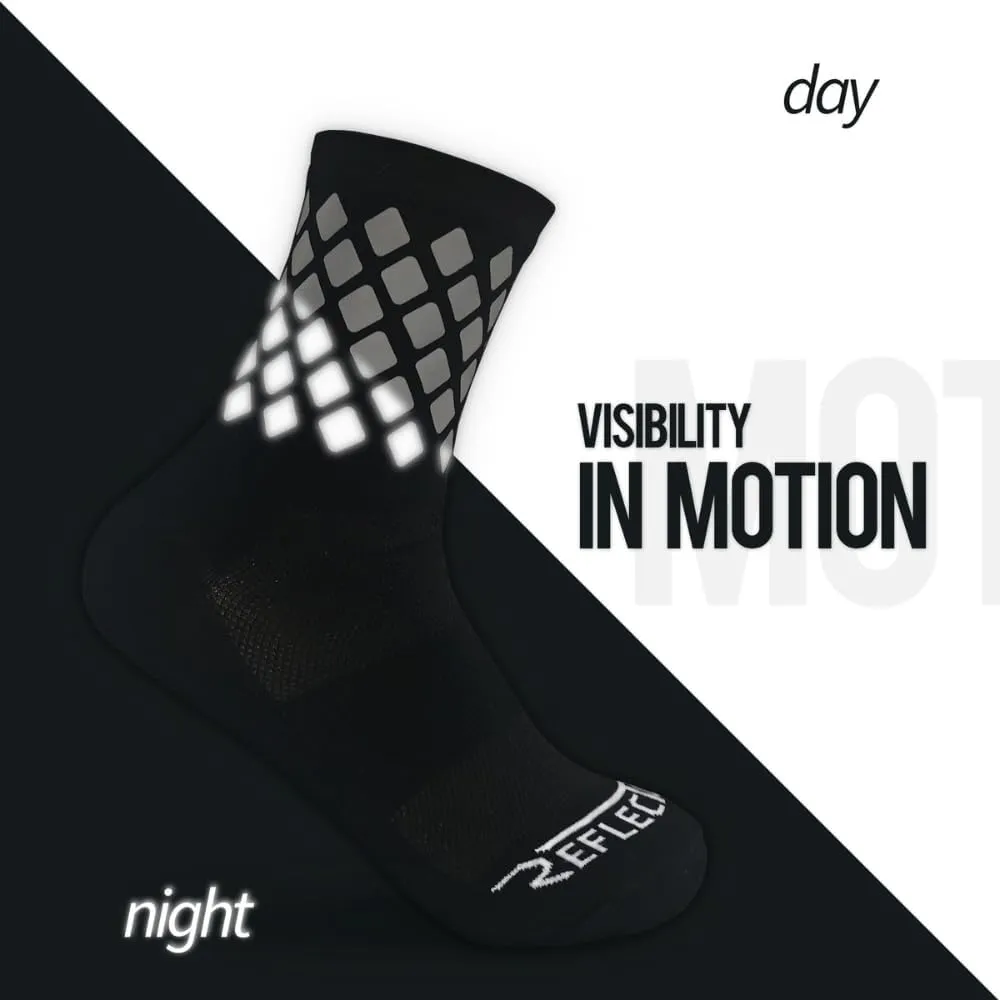 Reflective Socks - High Visibility Cycling and Running Socks for Night Runners, Bikers, and Outdoor Athletes