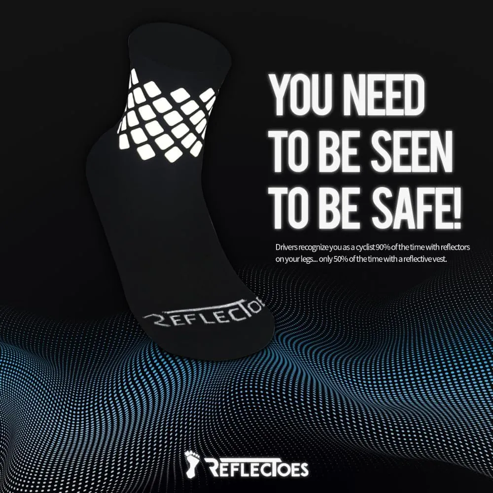 Reflective Socks - High Visibility Cycling and Running Socks for Night Runners, Bikers, and Outdoor Athletes