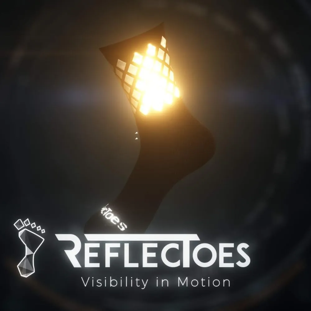 Reflective Socks - High Visibility Cycling and Running Socks for Night Runners, Bikers, and Outdoor Athletes