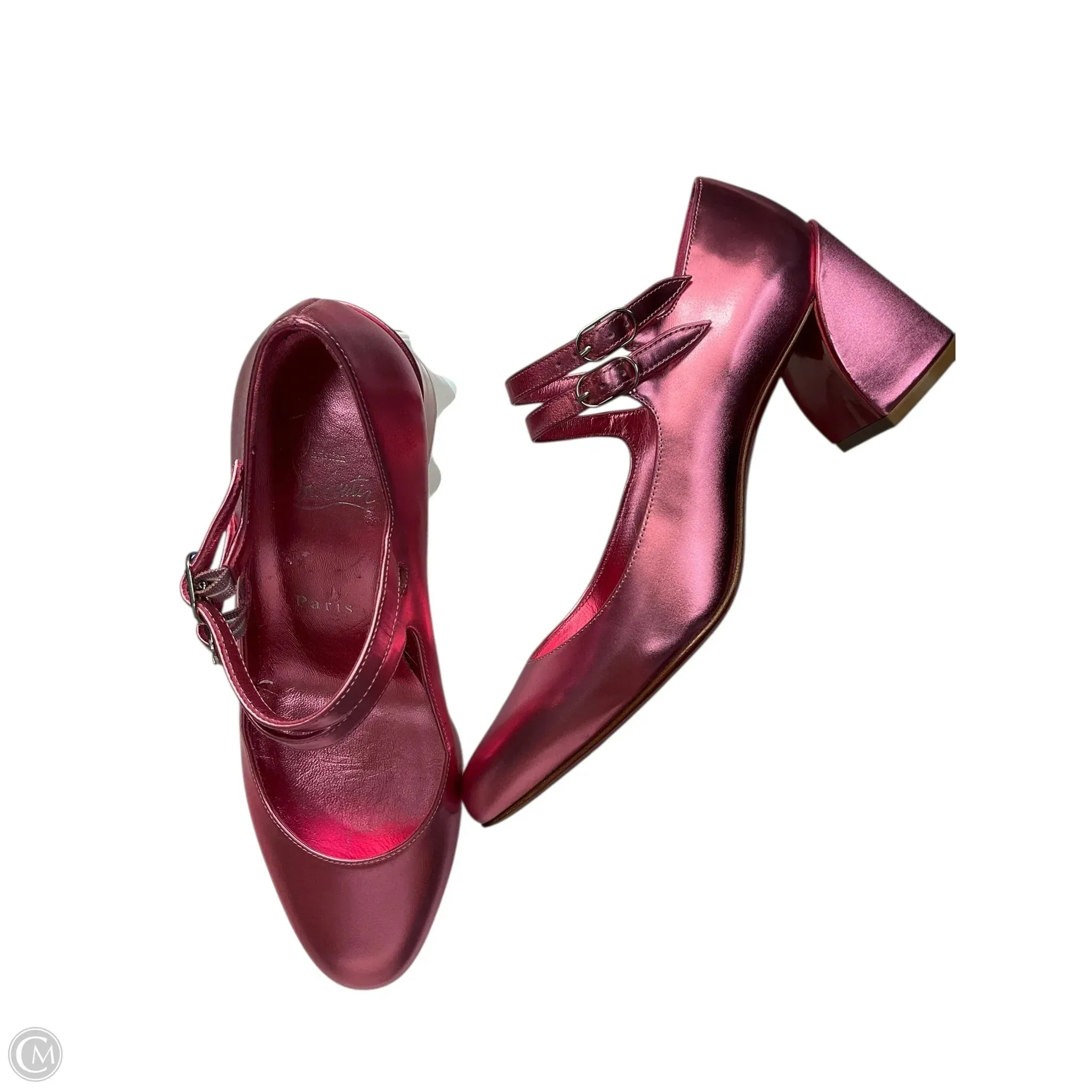 Chic Cool Sandals Luxury Designer By Christian Louboutin In Pink, Size: 7