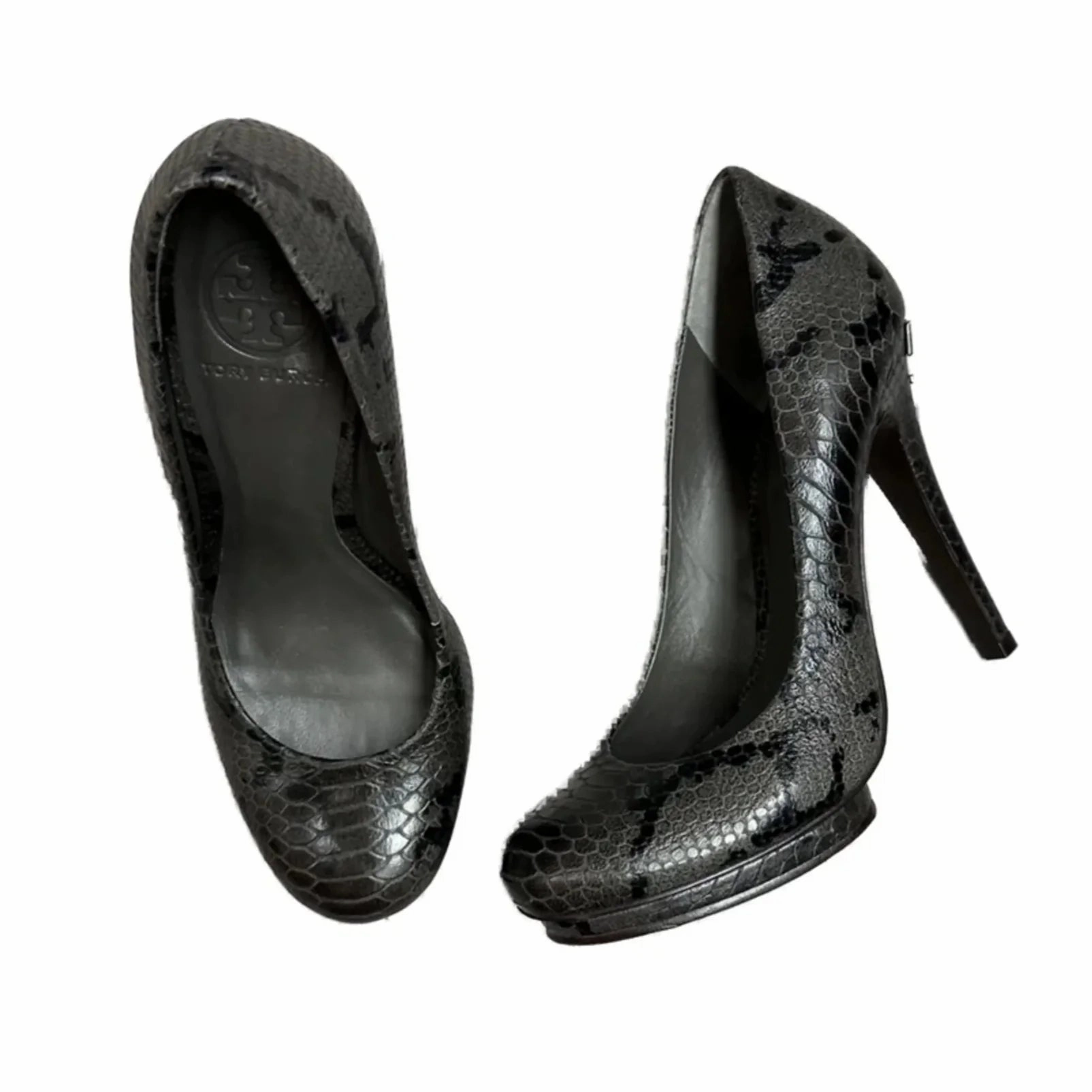 Clear Glow Nordic Tone Shoes Designer By Tory Burch In Grey, Size: 8.5