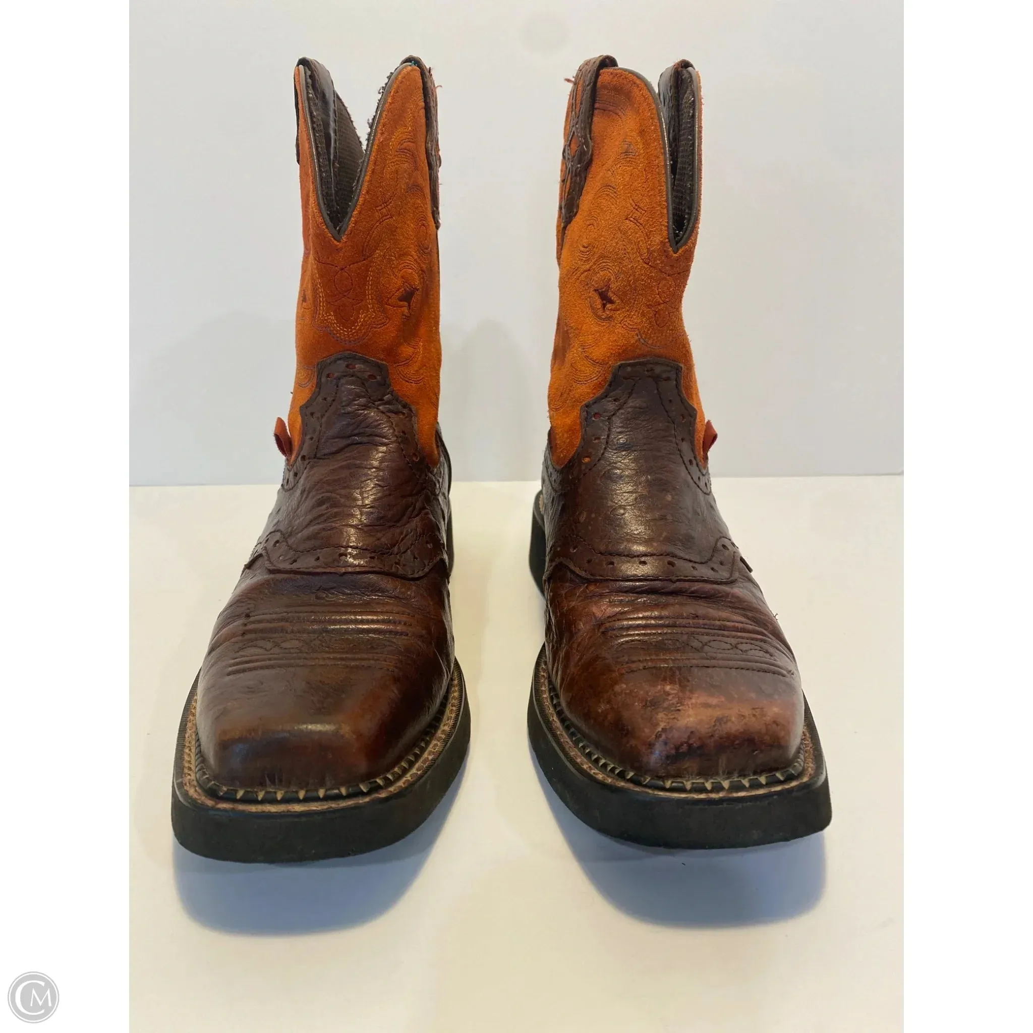 Boots Western By Justin In Orange, Size: 8.5 Weather Ready Weather Proof