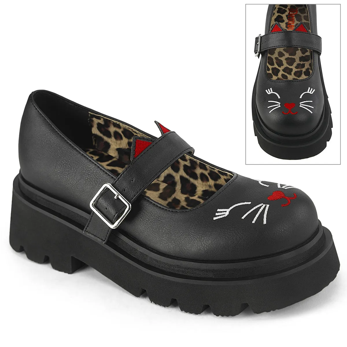 RENEGADE-56 DemoniaCult Black Vegan Leather Sexy Women's Heels & Platform Shoes (Alternative Footwear)