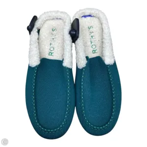 Slippers Designer By Rothys In Green Lightweight EVA Material Grip Strong