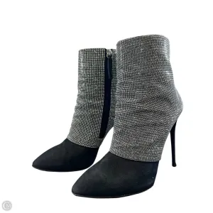 Boots Designer By Giuseppe Zanotti In Black & Silver, Size: 8.5 Wide Base Stabilization Easy Flow