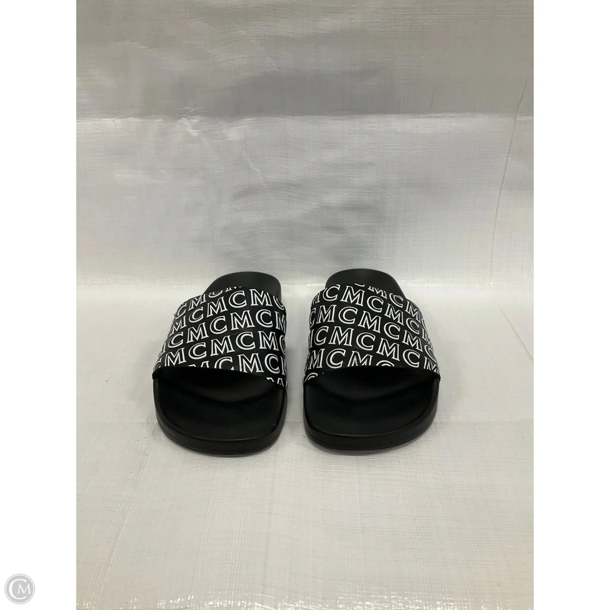 Winter Chill Sandals Luxury Designer By Mcm In Black & White, Size: 6