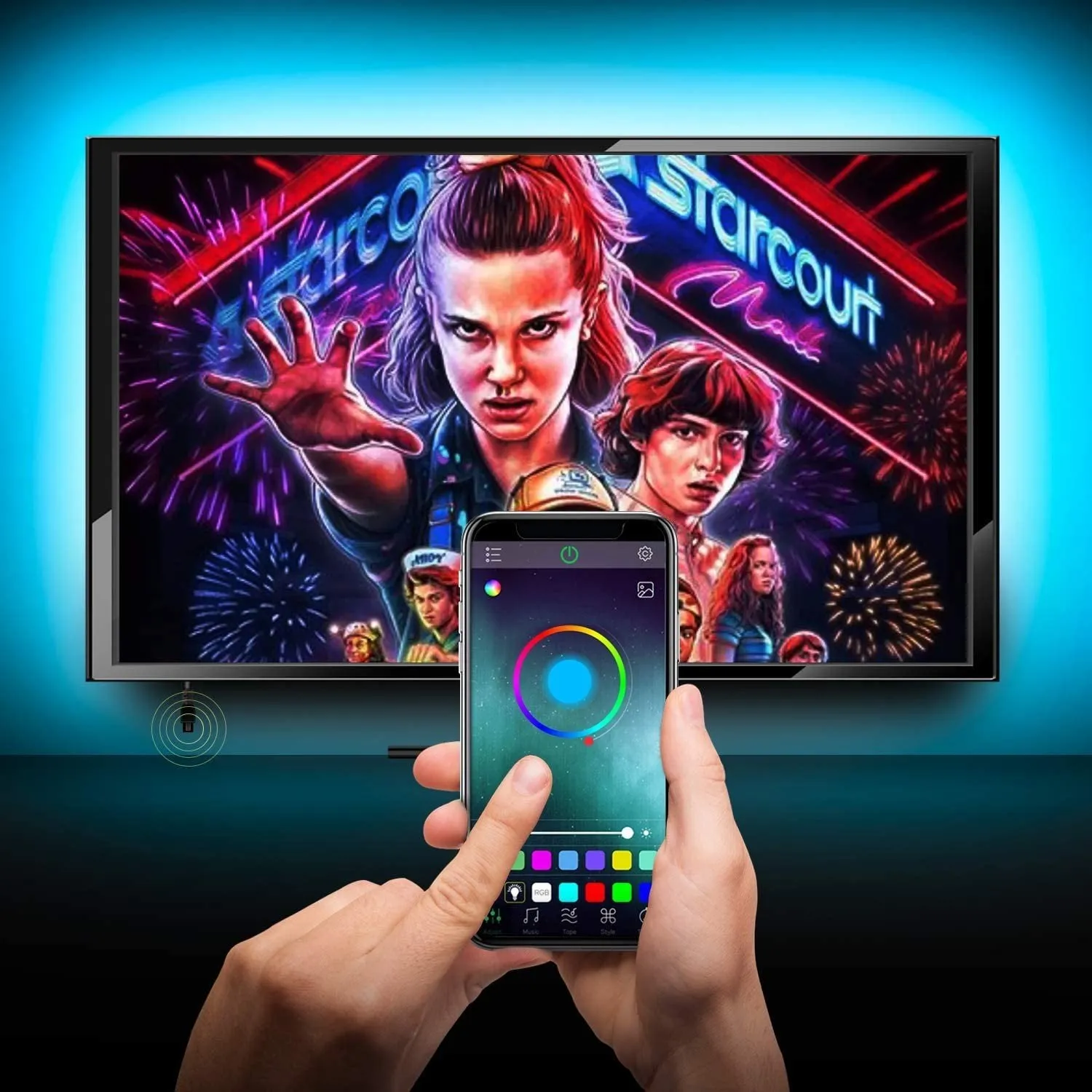 RGB TV LED Backlight Strip USB Powered, 24in-60in,Bluetooth APP