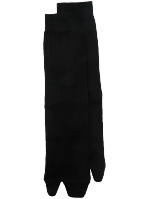 Ribbed-knit wool socks