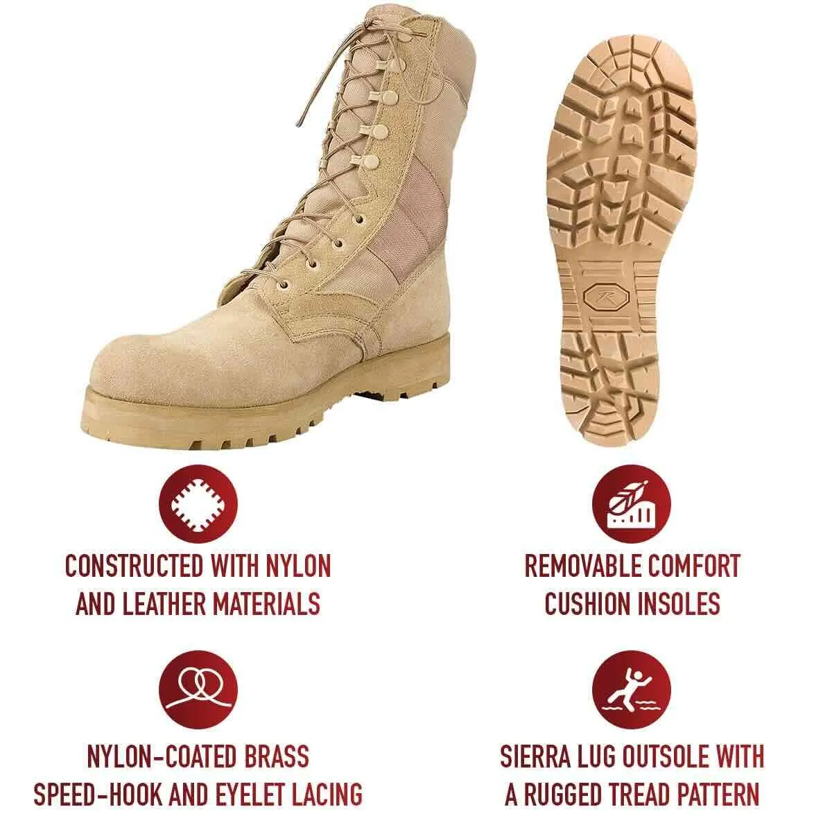 Rothco Sierra Sole Tactical Boots   8 Inch