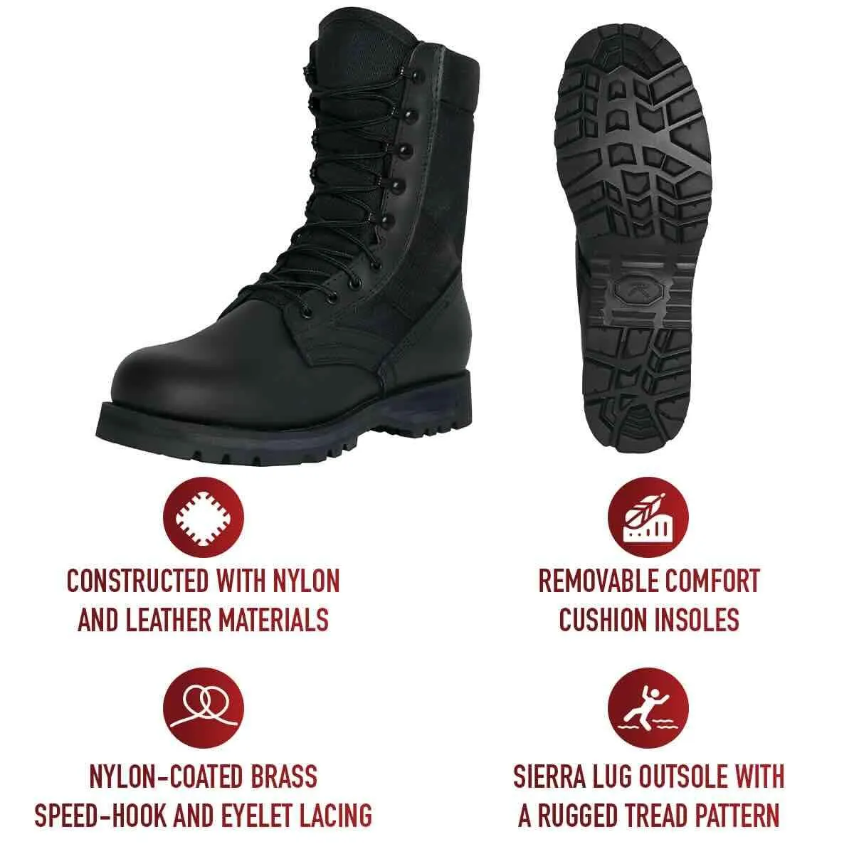 Rothco Sierra Sole Tactical Boots   8 Inch