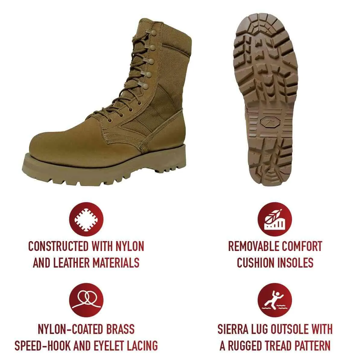 Rothco Sierra Sole Tactical Boots   8 Inch