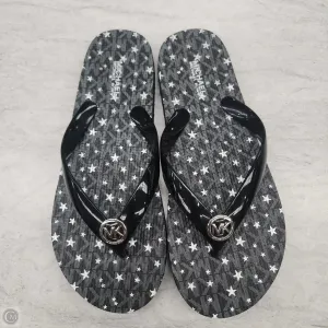 Sandals Designer By Michael Kors In Black & Silver, Size: 7 Breathable Textile Lining