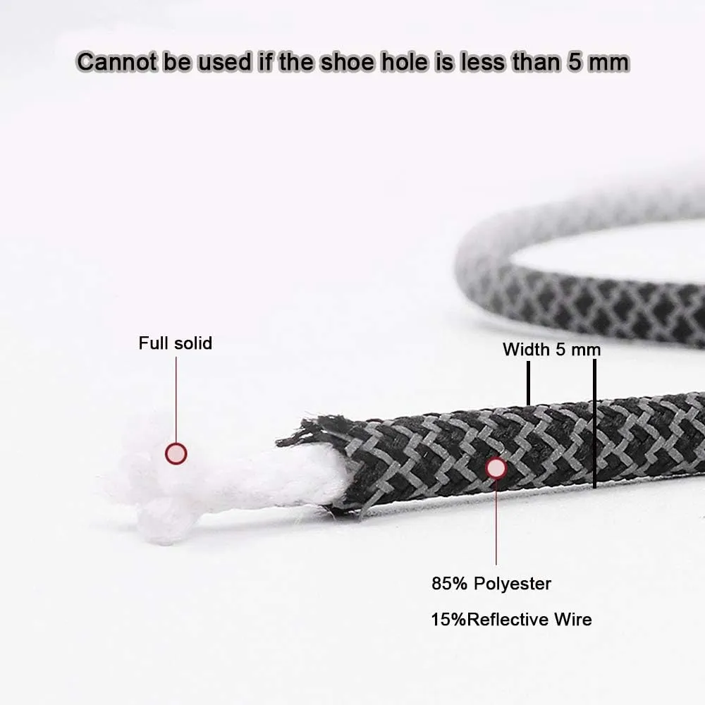 Round Shoe Laces Reflective for Sneakers 9 Different Lengths 6 Colors