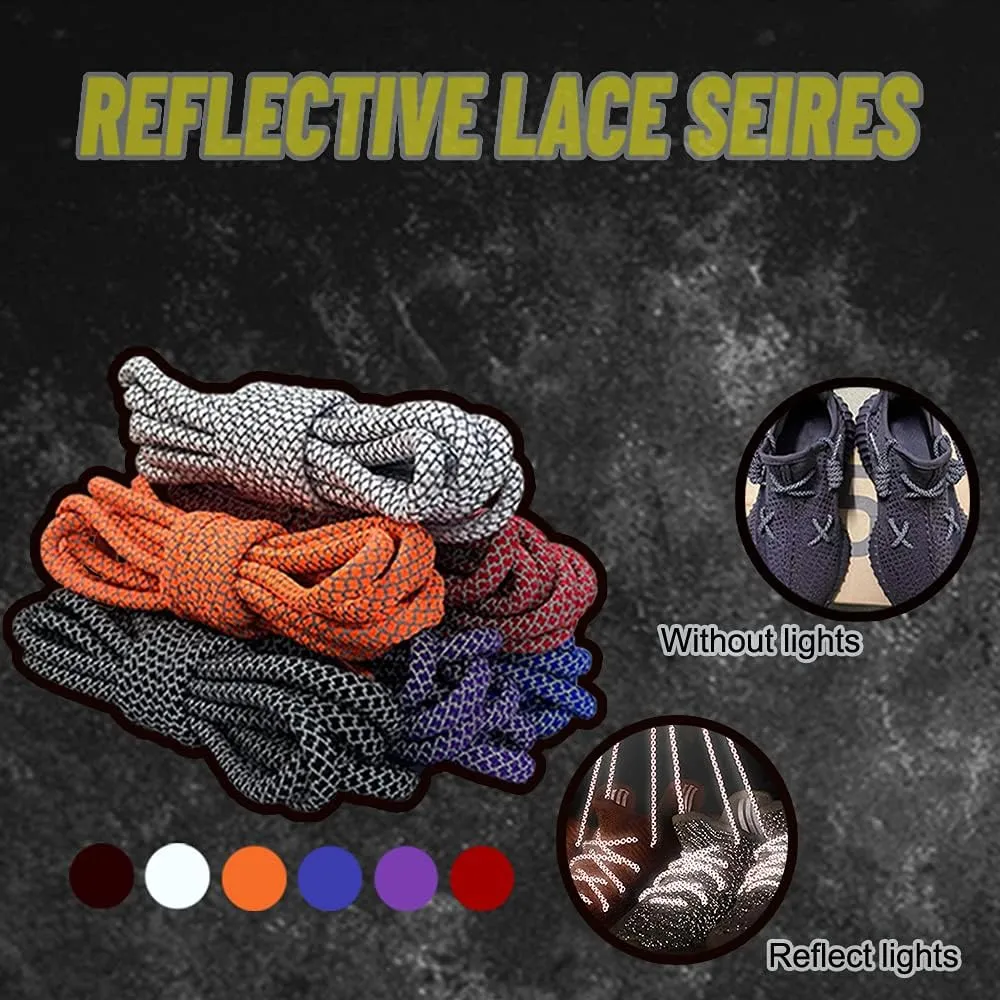 Round Shoe Laces Reflective for Sneakers 9 Different Lengths 6 Colors