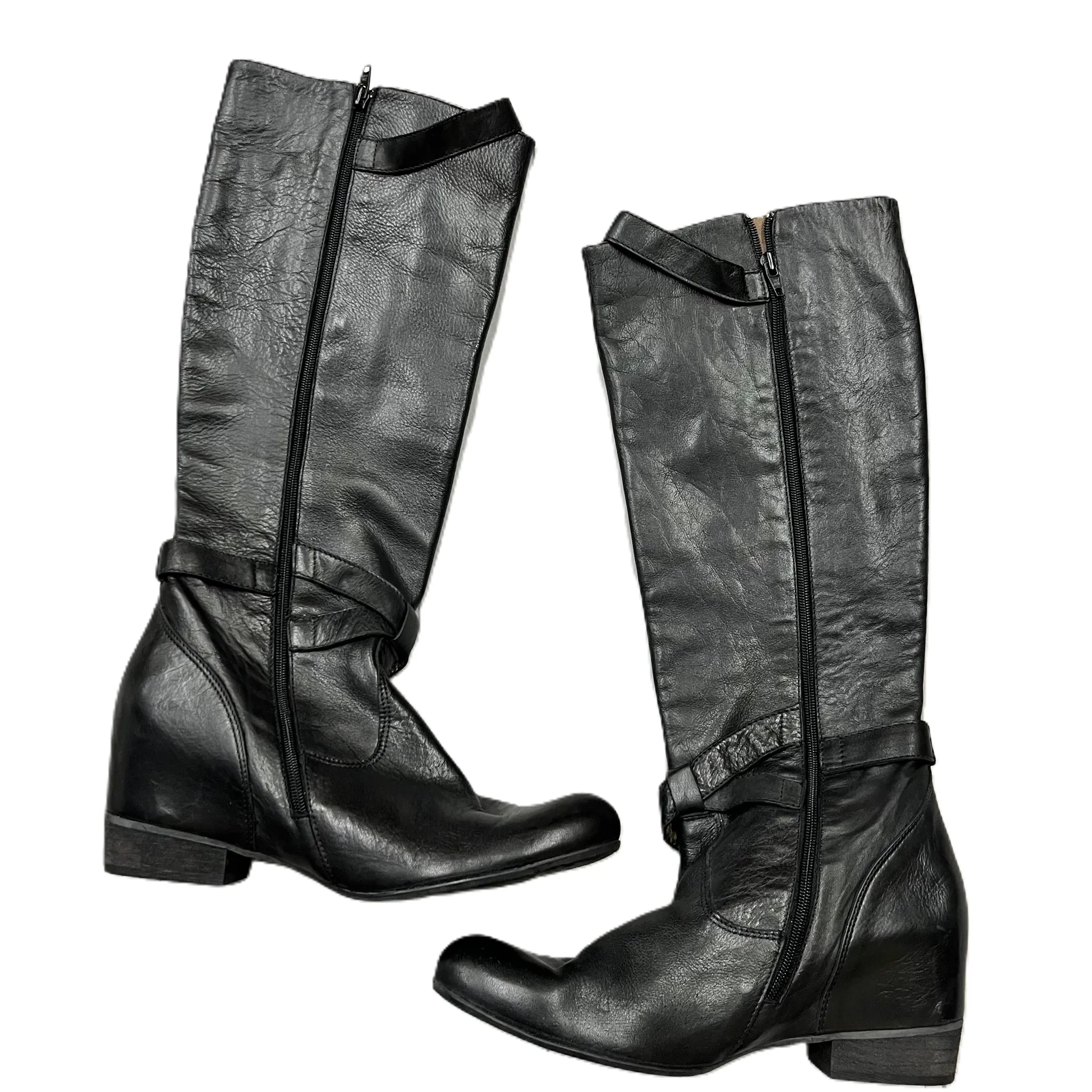 Padded Tongue Boots Knee Heels By Miz Mooz In Black, Size: 11