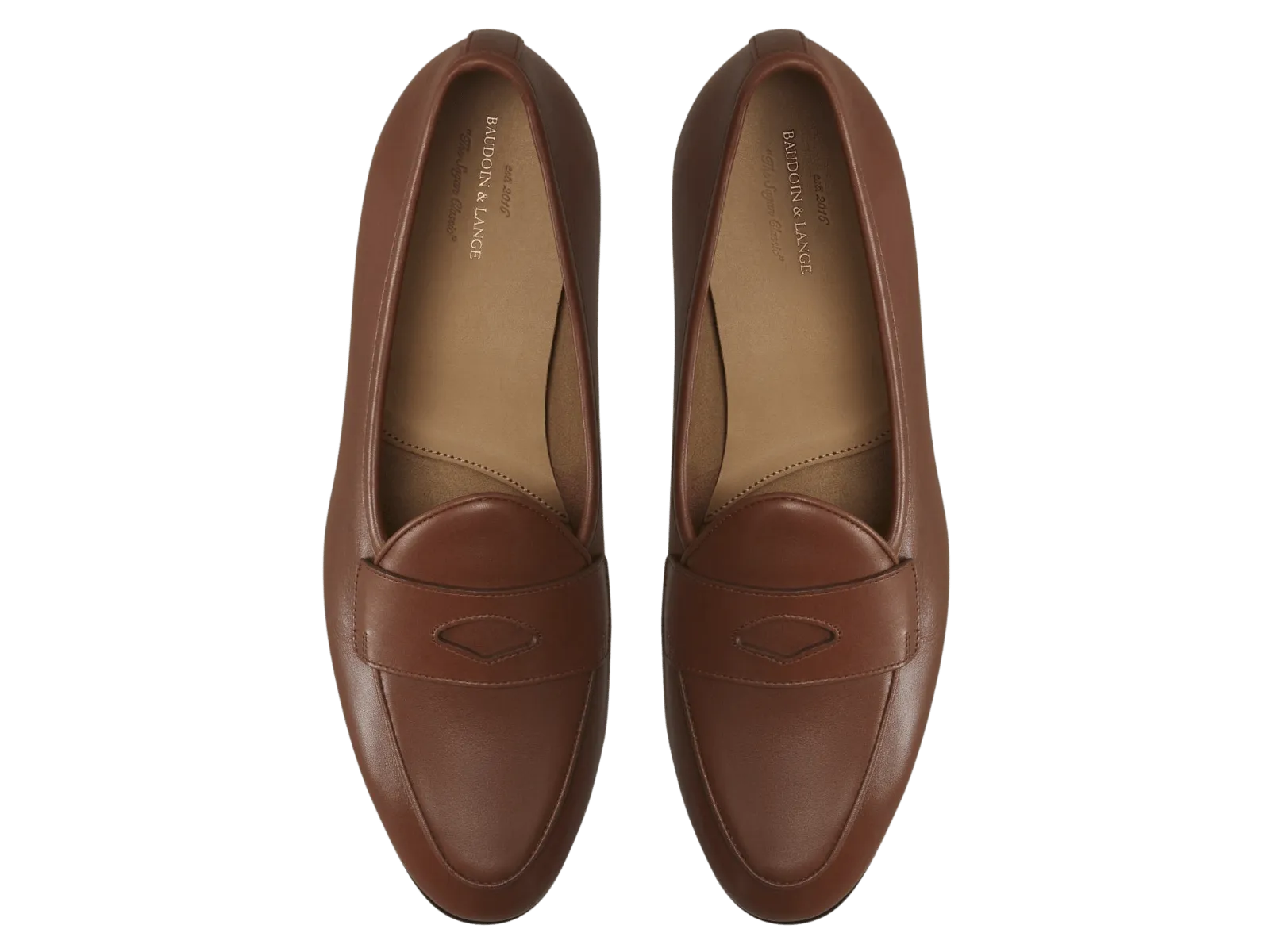 Sagan Classic Ginkgo Loafers in Tan Drape Calf with Leather Sole