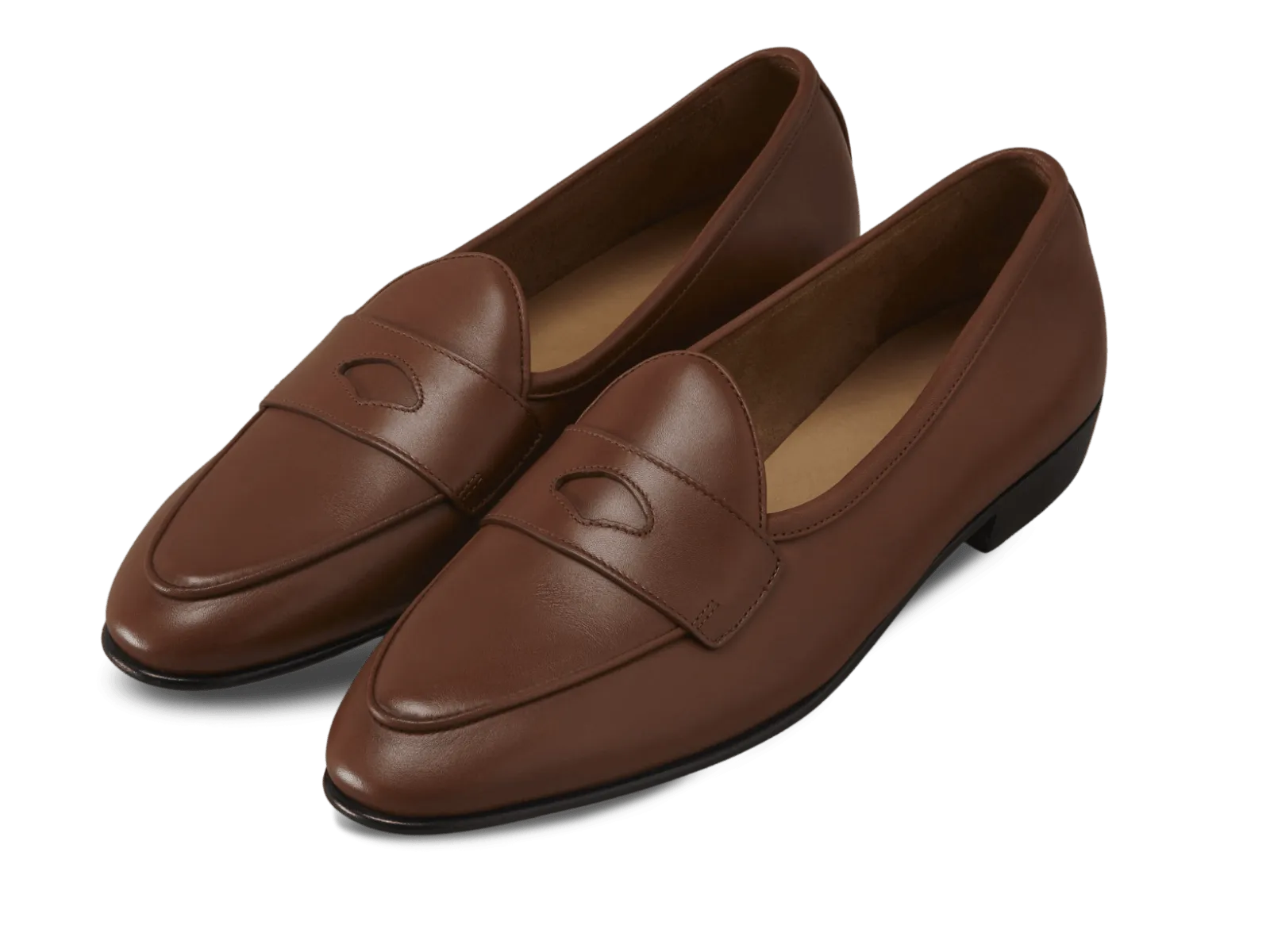 Sagan Classic Ginkgo Loafers in Tan Drape Calf with Leather Sole