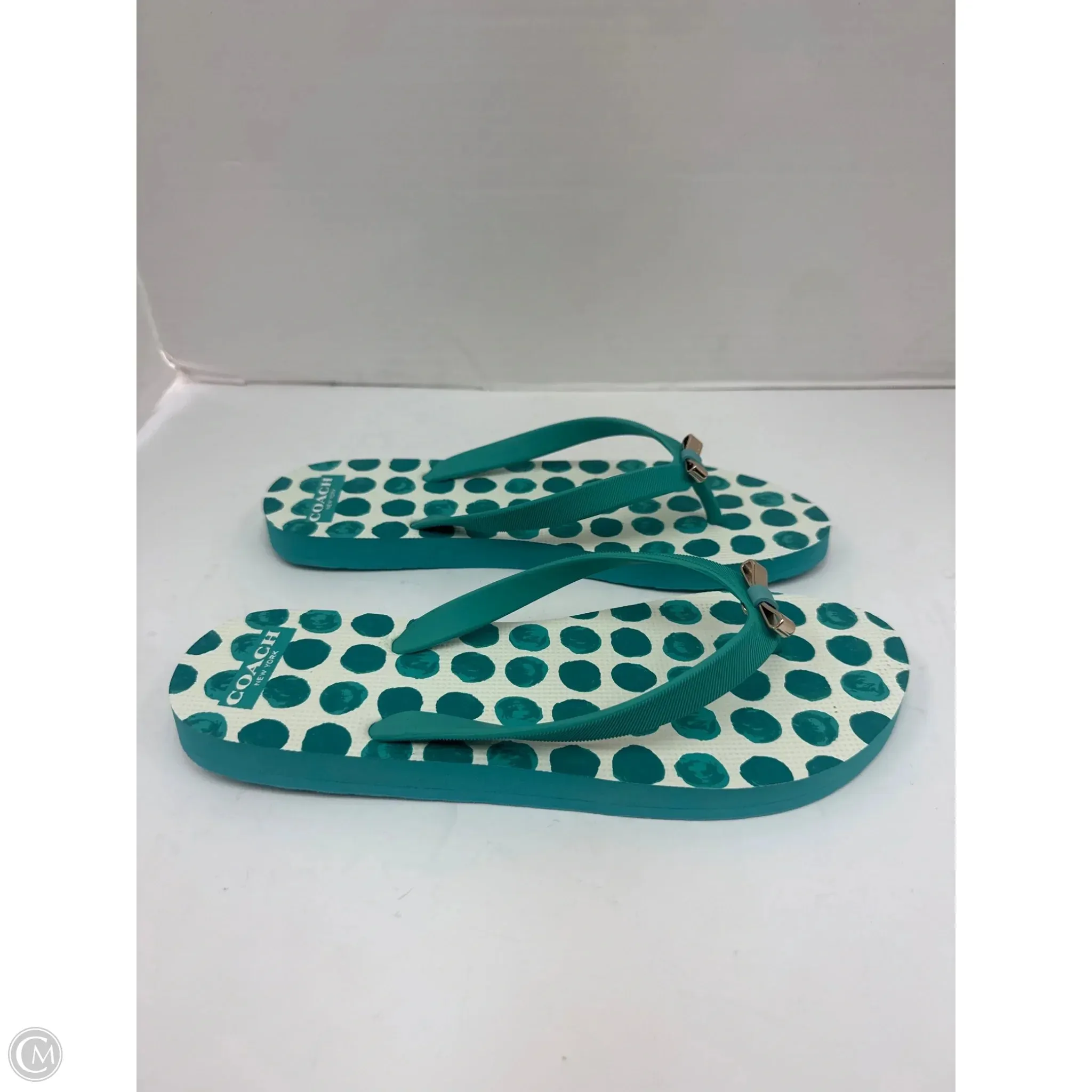 Sandals Designer By Coach In Aqua, Size: 9 Comfort Midsole Arch Care
