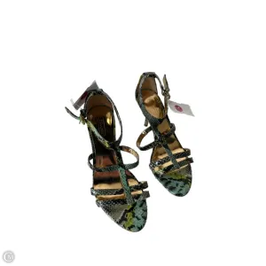 Hot Mood Comfort Bend Sandals Designer By Coach In Black & Green, Size: 6
