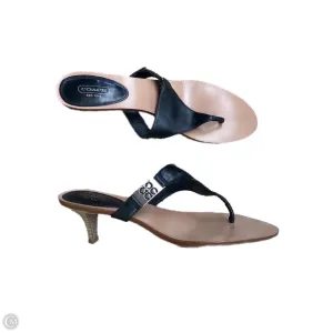 Sandals Designer By Coach In Black & Tan, Size: 11 Impact Resistance Ankle wrap