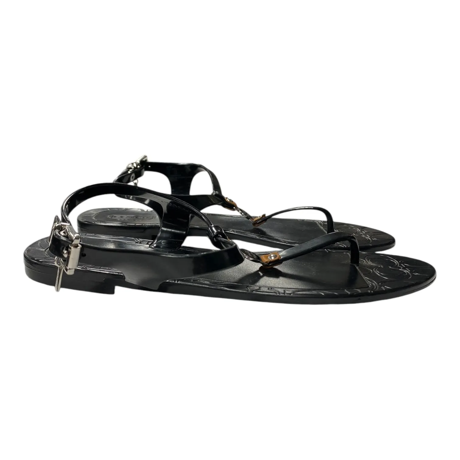 Dual Tone Sandals Designer By Coach In Black, Size:7
