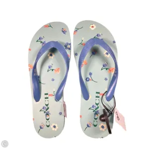 Sandals Designer By Coach In Blue & Green, Size: 10 Foot Support Breathable Textile Lining