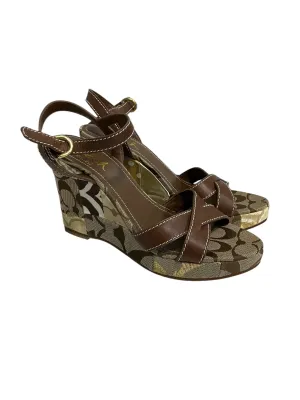 Sandals Designer By Coach In Brown, Size: 7.5 Pressure Dispersing Insole