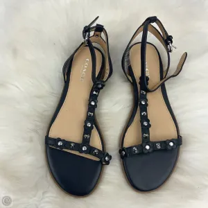 Sandals Designer By Coach In Navy, Size: 5 Multi Density Foam Durable Stitching