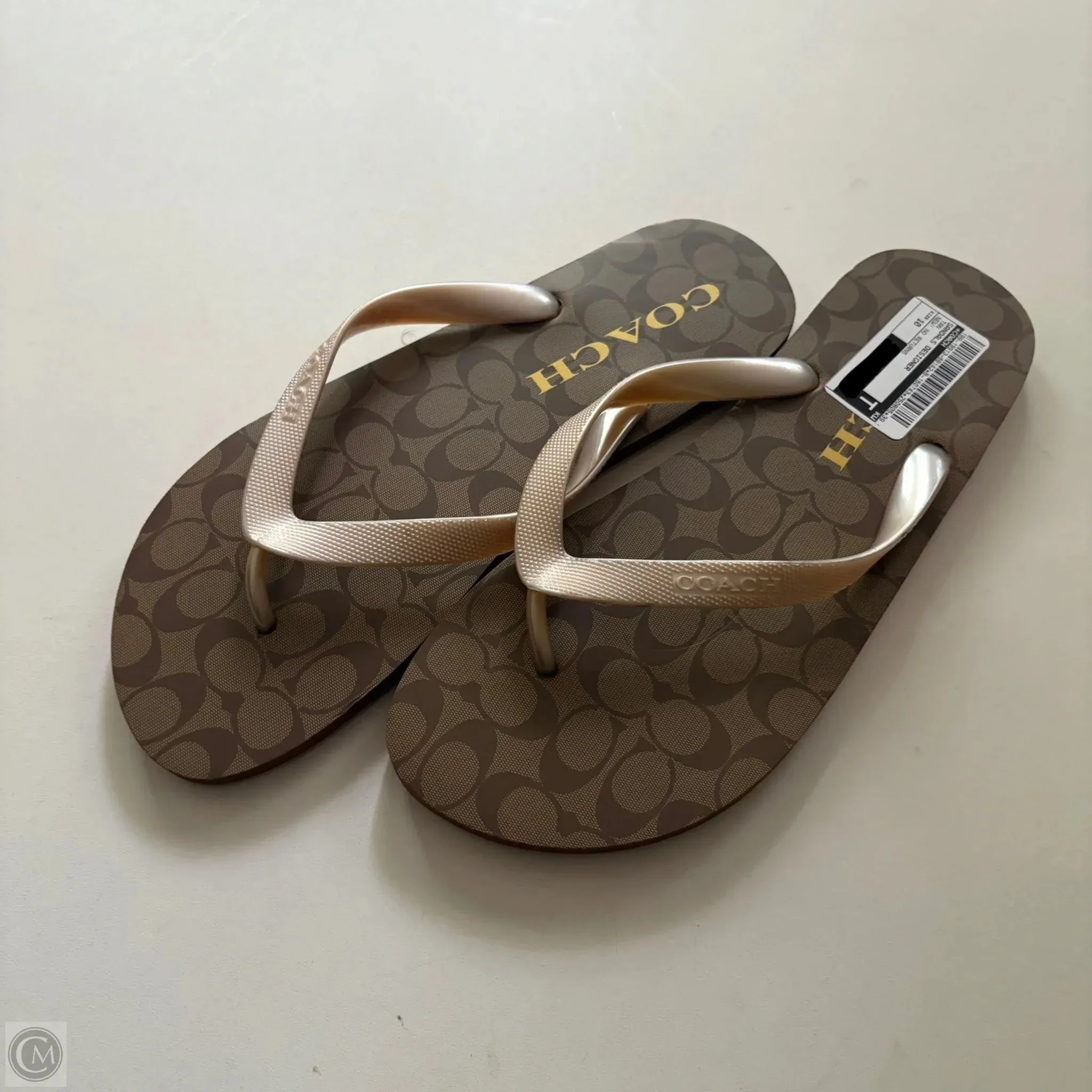 Sandals Designer By Coach In Tan, Size: 10 Orthopedic Friendly Design