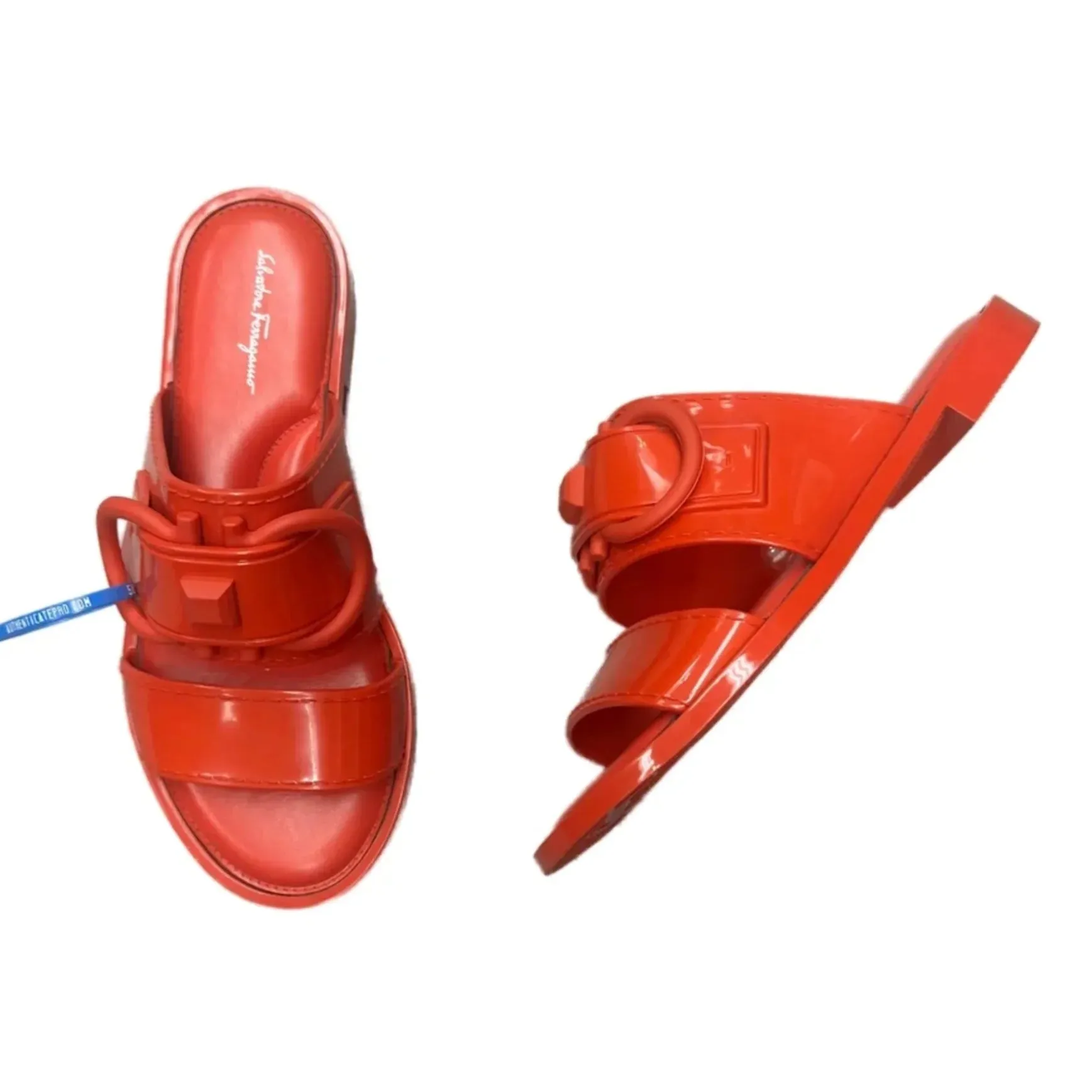 Sandals Designer By Ferragamo In Red, Size: 6 Comfortable fit