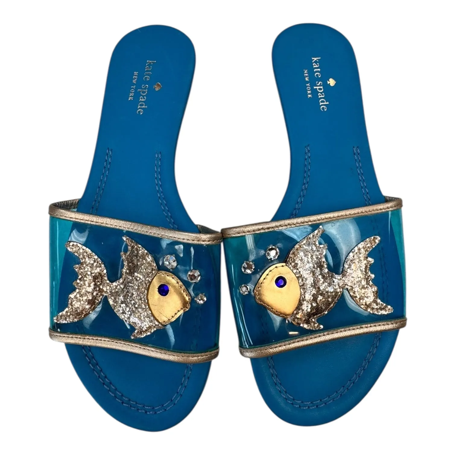 Sandals Designer By Kate Spade In Blue, Size:9 Soft Material Tech Glow