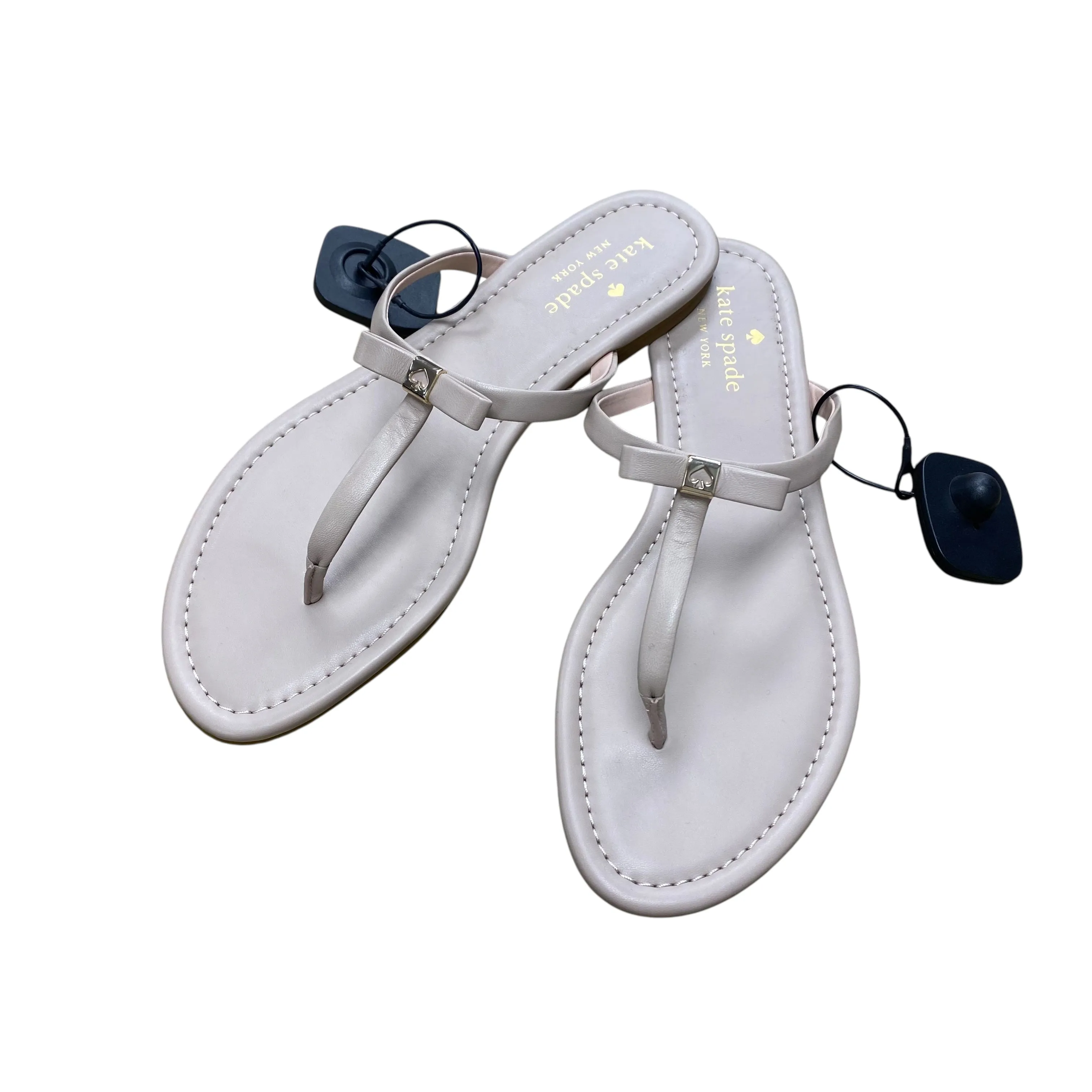 Black Edge Wear Resistant Outsole Sandals Designer By Kate Spade In Taupe, Size:8.5