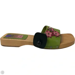 Swift Glide Balance Fit Sandals Designer By Lilly Pulitzer In Brown & Green, Size: 8