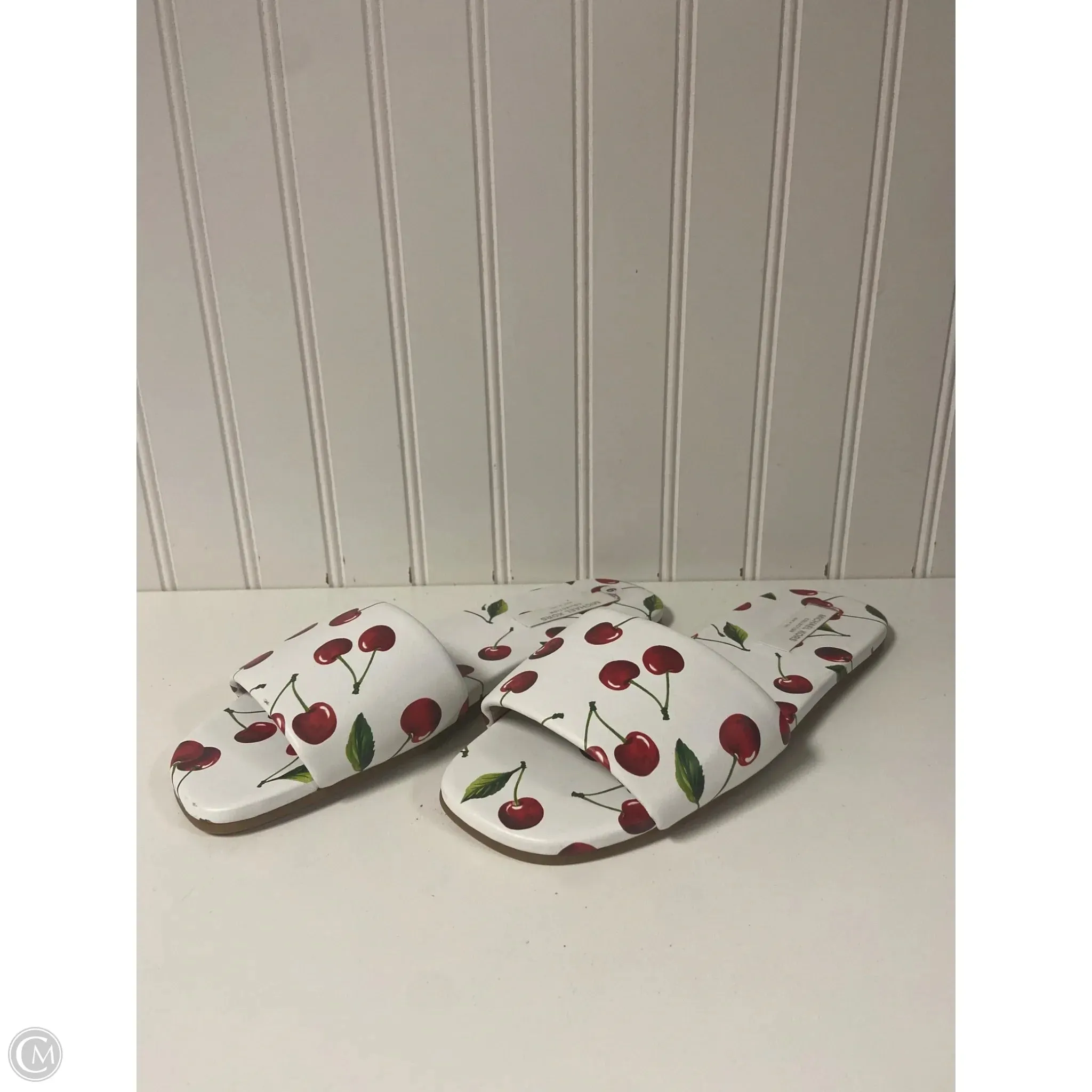 waterproof Sandals Designer By Michael Kors In Red & White, Size: 9