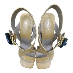 Padded Comfort Wellness Seekers Sandals Designer By Michael Kors In Tan, Size:8.5